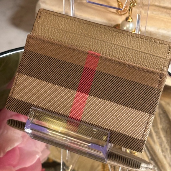 Burberry Handbags - NWOT Burberry Beige and Red plaid Card Holder unisex